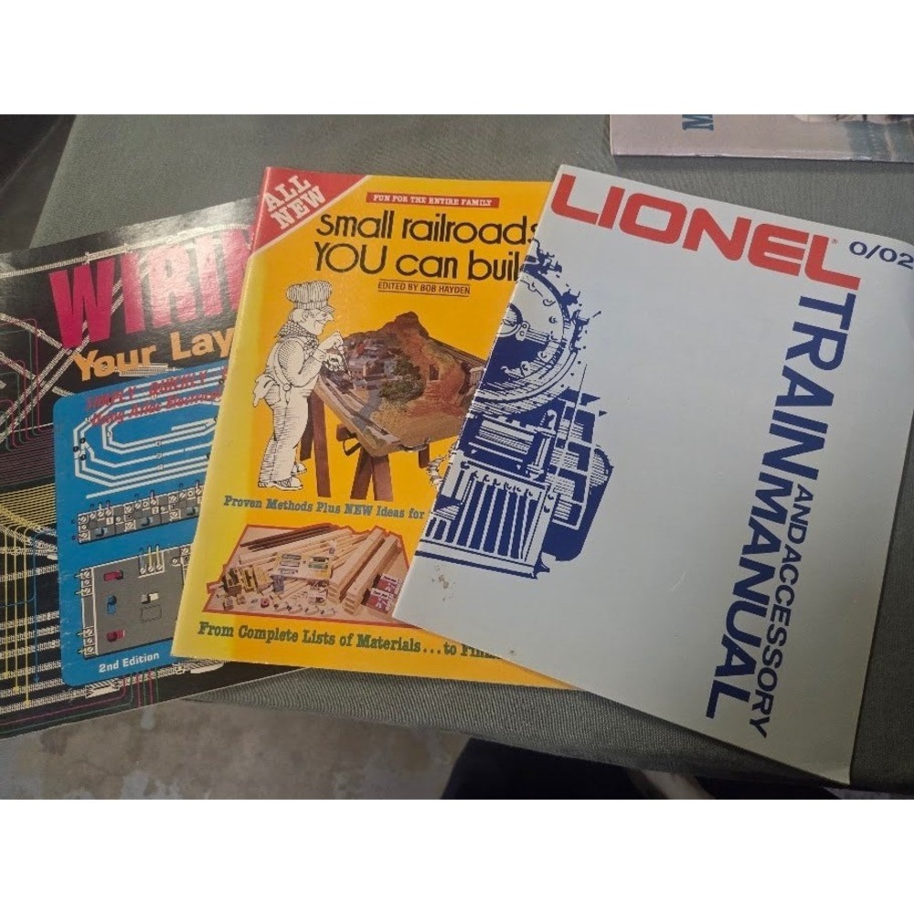 VTG Lionel Train Manual and Accessory Small Railroads Wiring Layout Books 3pc